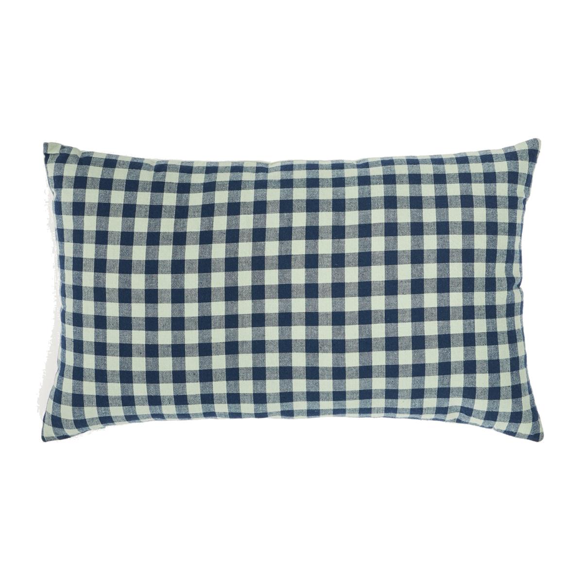 Yanil cushion cover 100% cotton green and blue squares 30 x 50 cm – image 1