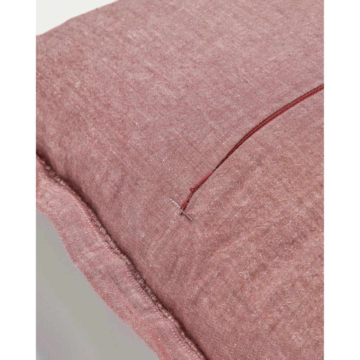 Rut cushion cover in maroon linen and cotton, 45 x 45 cm – image 5