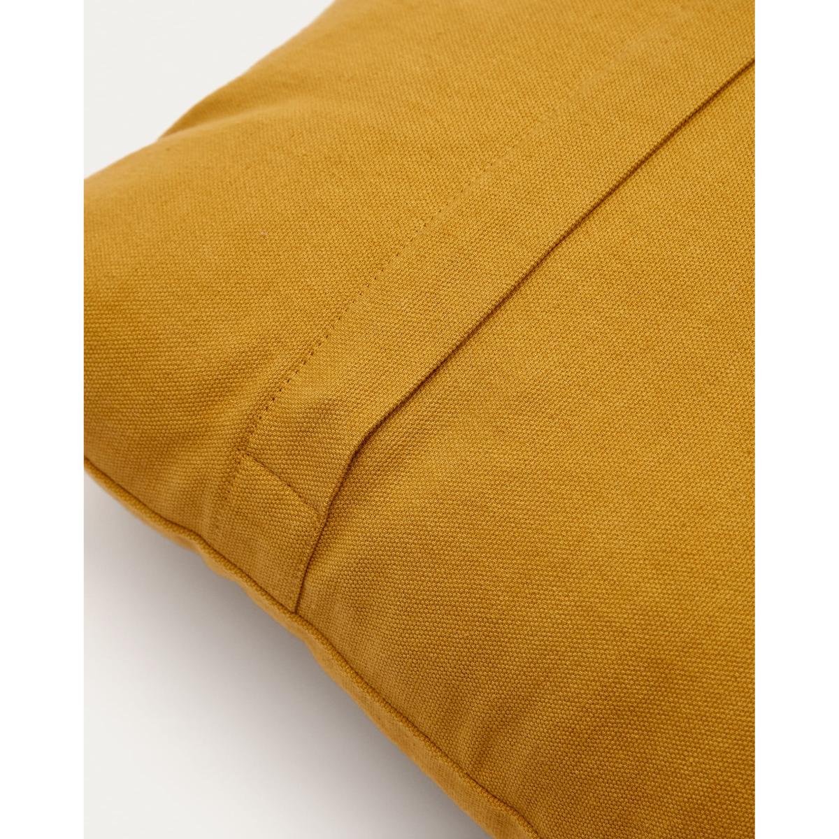 Zaira cushion cover 100% cotton and mustard velvet 45 x 45 cm – image 4
