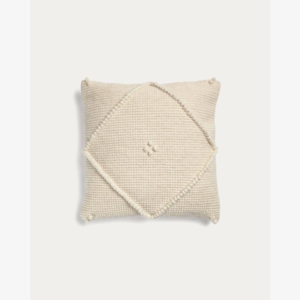 Vianney cushion cover, 100% beige cotton, 45 x 45 cm – image 1