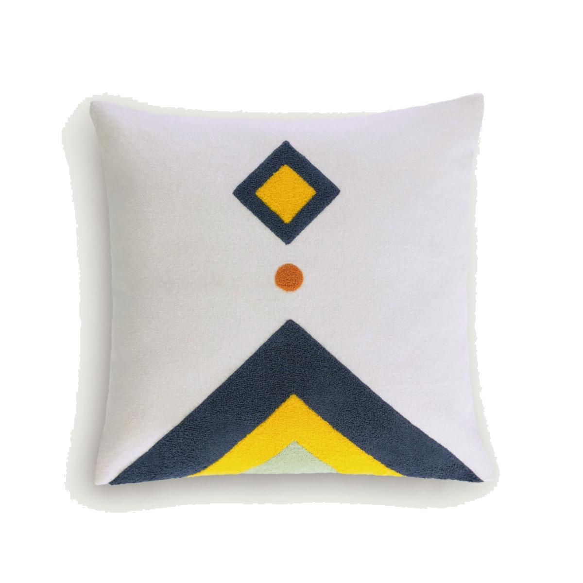 Itri 100% cotton multi-colour rhombus cushion cover white 45 x 45 cm – image 1