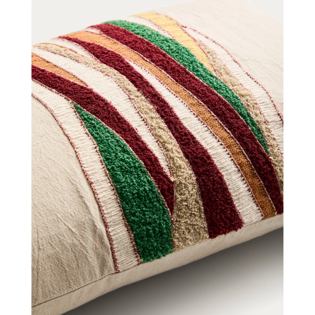 Sirea cotton cushion cover with multicoloured embroidered detail 40 x 60 cm – image 2
