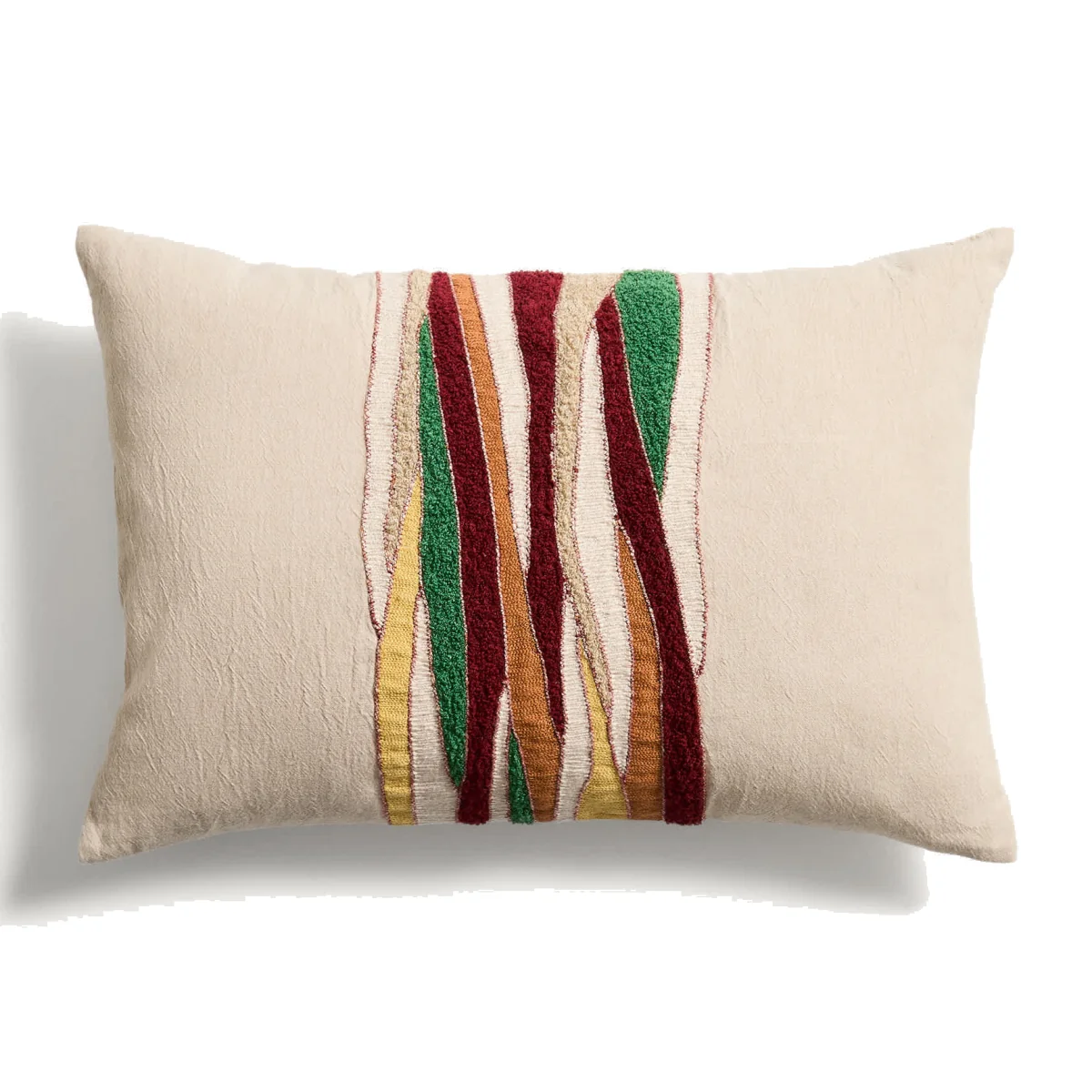 Sirea cotton cushion cover with multicoloured embroidered detail 40 x 60 cm – image 1