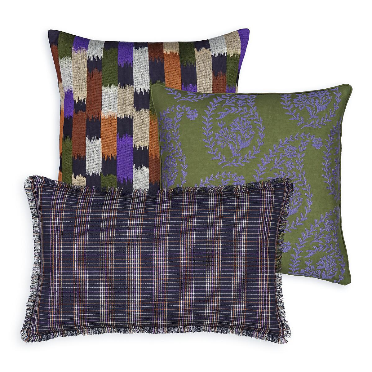 Melilas Rectangular Checked Cotton & Linen Cushion Cover – image 2
