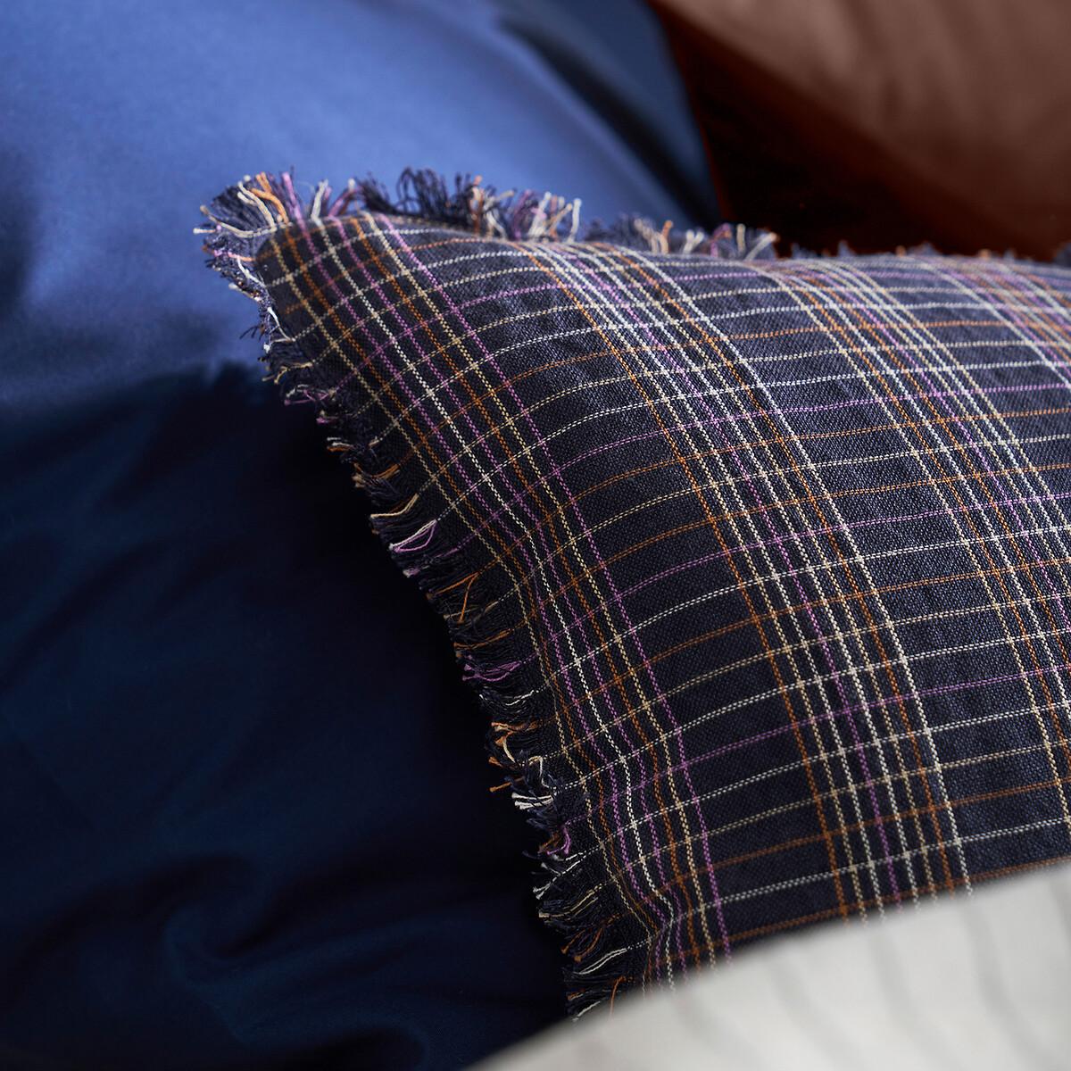 Melilas Rectangular Checked Cotton & Linen Cushion Cover – image 7