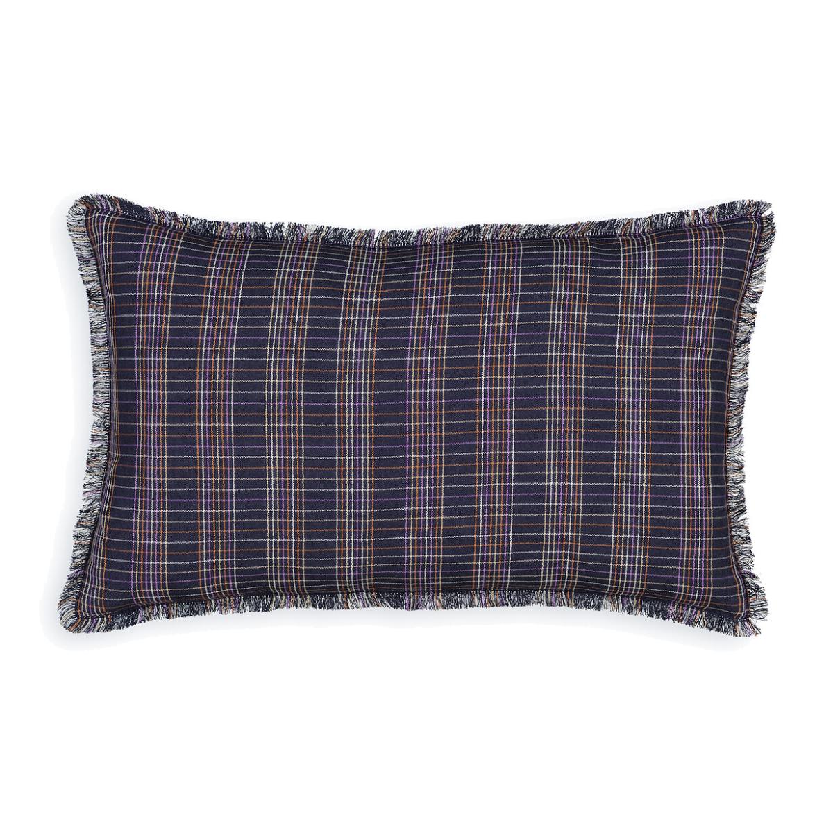Melilas Rectangular Checked Cotton & Linen Cushion Cover – image 1
