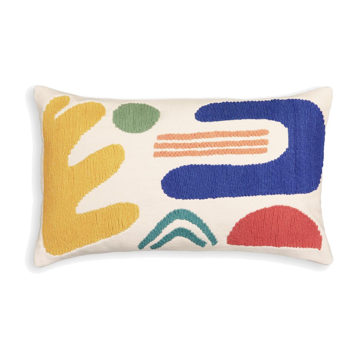 Massalia Abstract Embroidered 100% Cotton Rectangular Cushion Cover – image 1