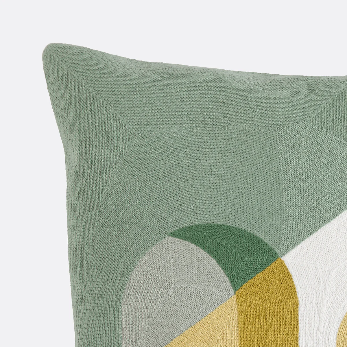 Dyonis Square Cushion Cover in Embroidered Cotton with Geometric Print – image 3