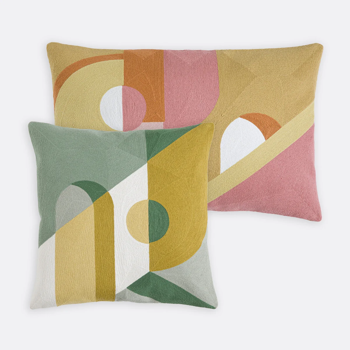 Dyonis Square Cushion Cover in Embroidered Cotton with Geometric Print – image 5