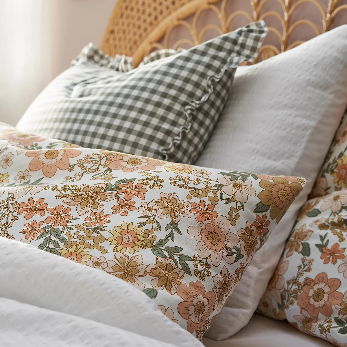 Georgette Gingham Washed Cotton Cushion Cover – image 2