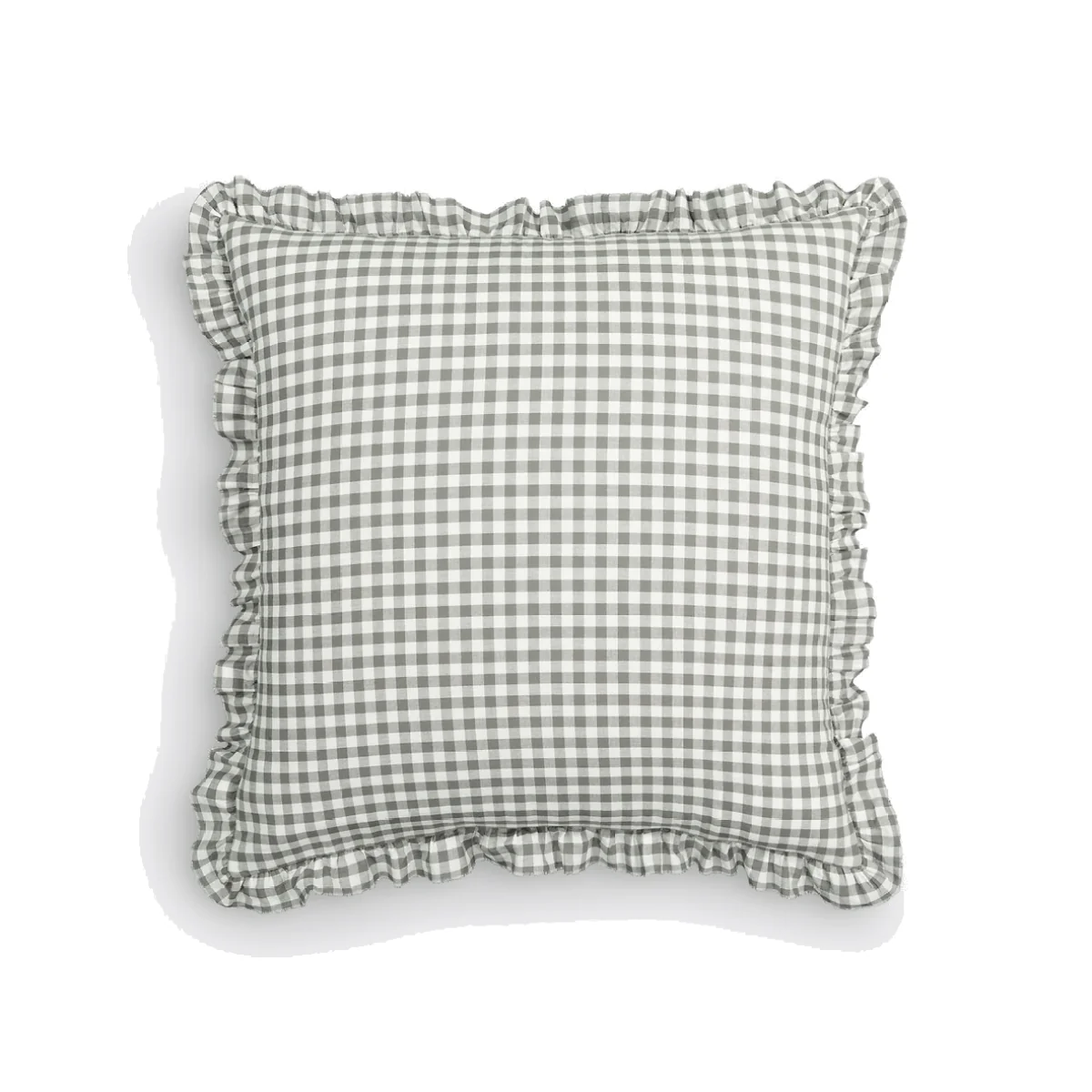 Georgette Gingham Washed Cotton Cushion Cover – image 1