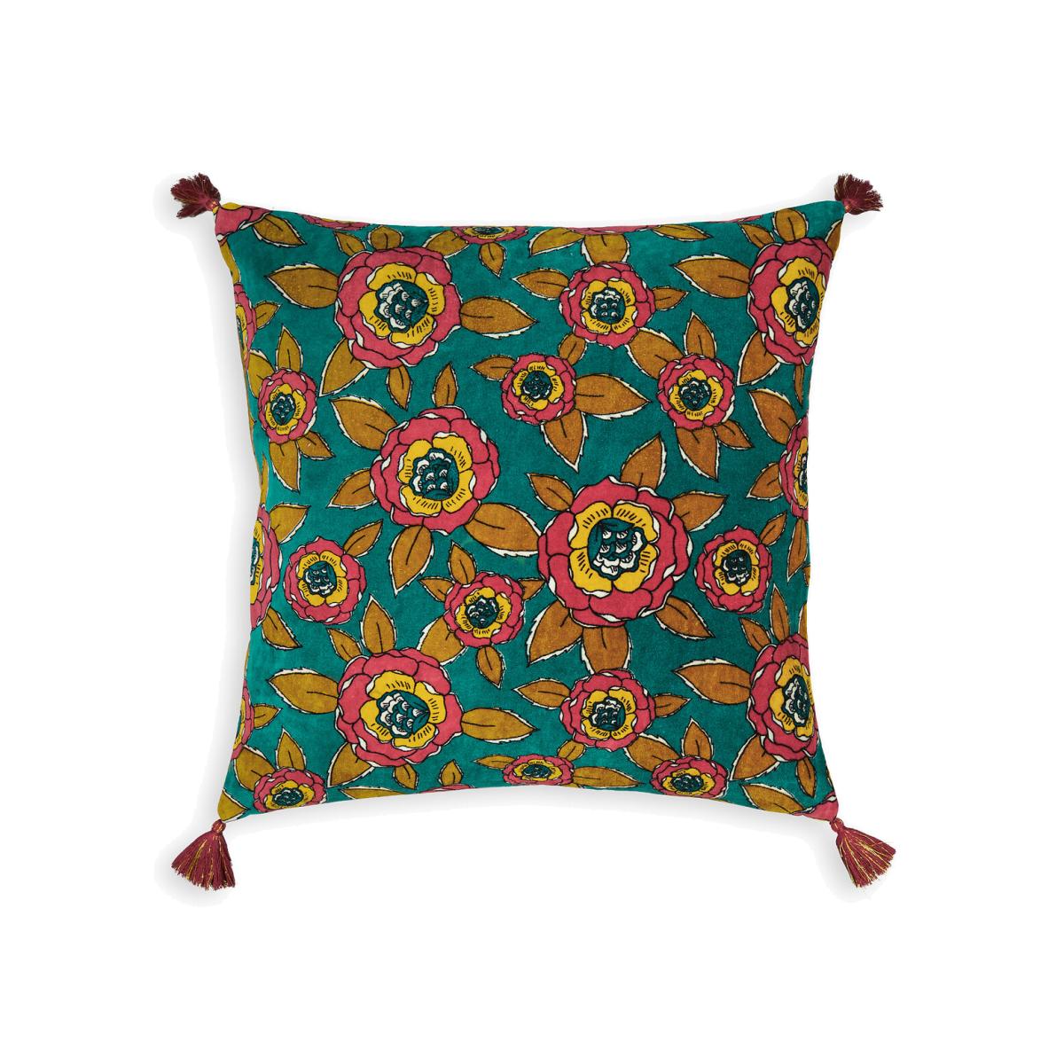 Chandi Floral 50 x 50cm 100% Cotton Velvet Cushion Cover – image 1