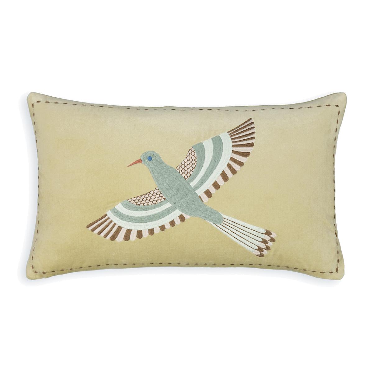Afti Bird Rectangular 100% Cotton Velour Cushion Cover – image 1