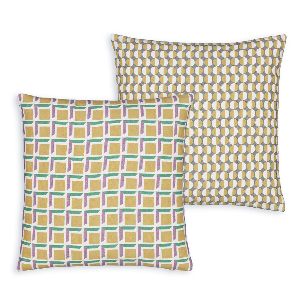 Set of 2 Zano Graphic 40 x 40cm 100% Recycled Cotton Cushion Covers – image 3