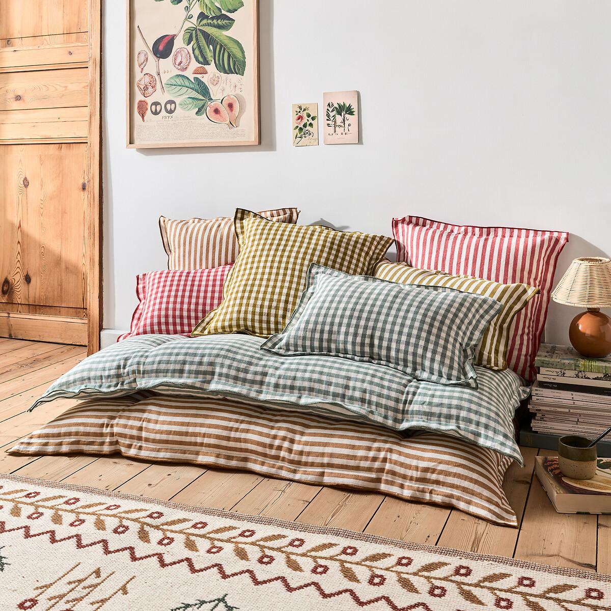 Cottage Cushion Cover in Gingham Check Cotton/Linen – image 2