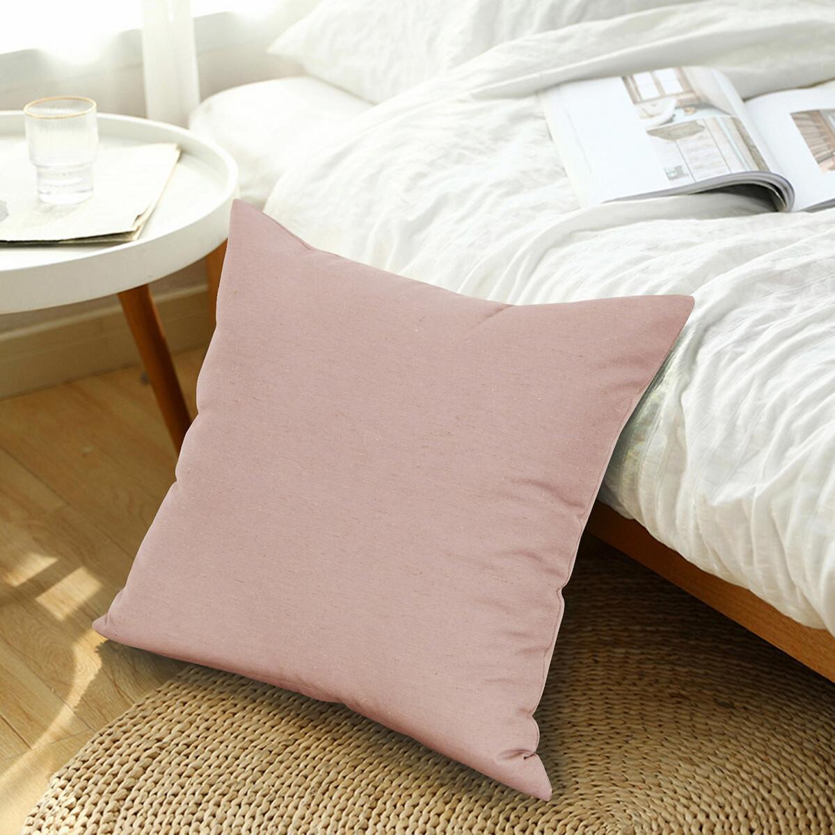 Linen Look Blush Filled Cushion 44x44cm – image 2