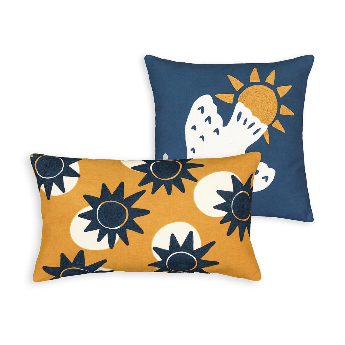 Azur Embroidered Dove 100% Cotton Square Cushion Cover – image 3