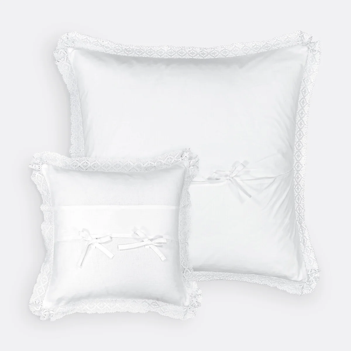 Oyena Embroidered Cotton Cushion Cover with Ruffles – image 2