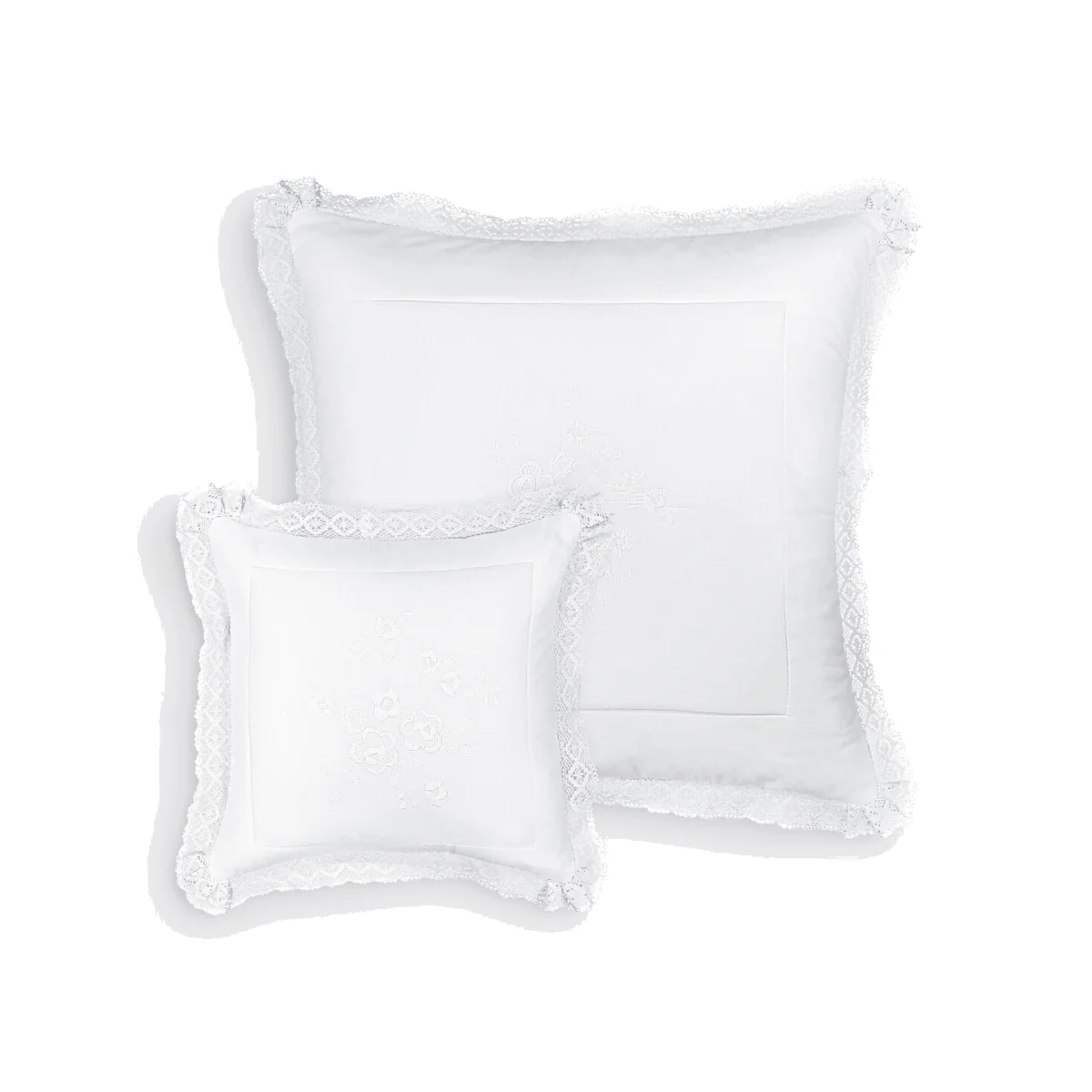 Oyena Embroidered Cotton Cushion Cover with Ruffles – image 1