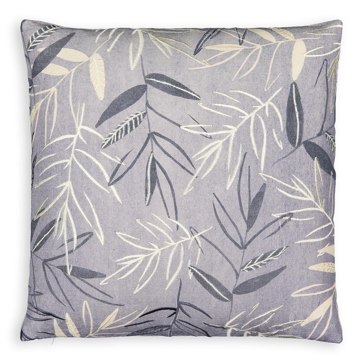 Nagano Foliage Embroidered Cotton Linen Square 40 x 40cm Cushion Cover – image 3