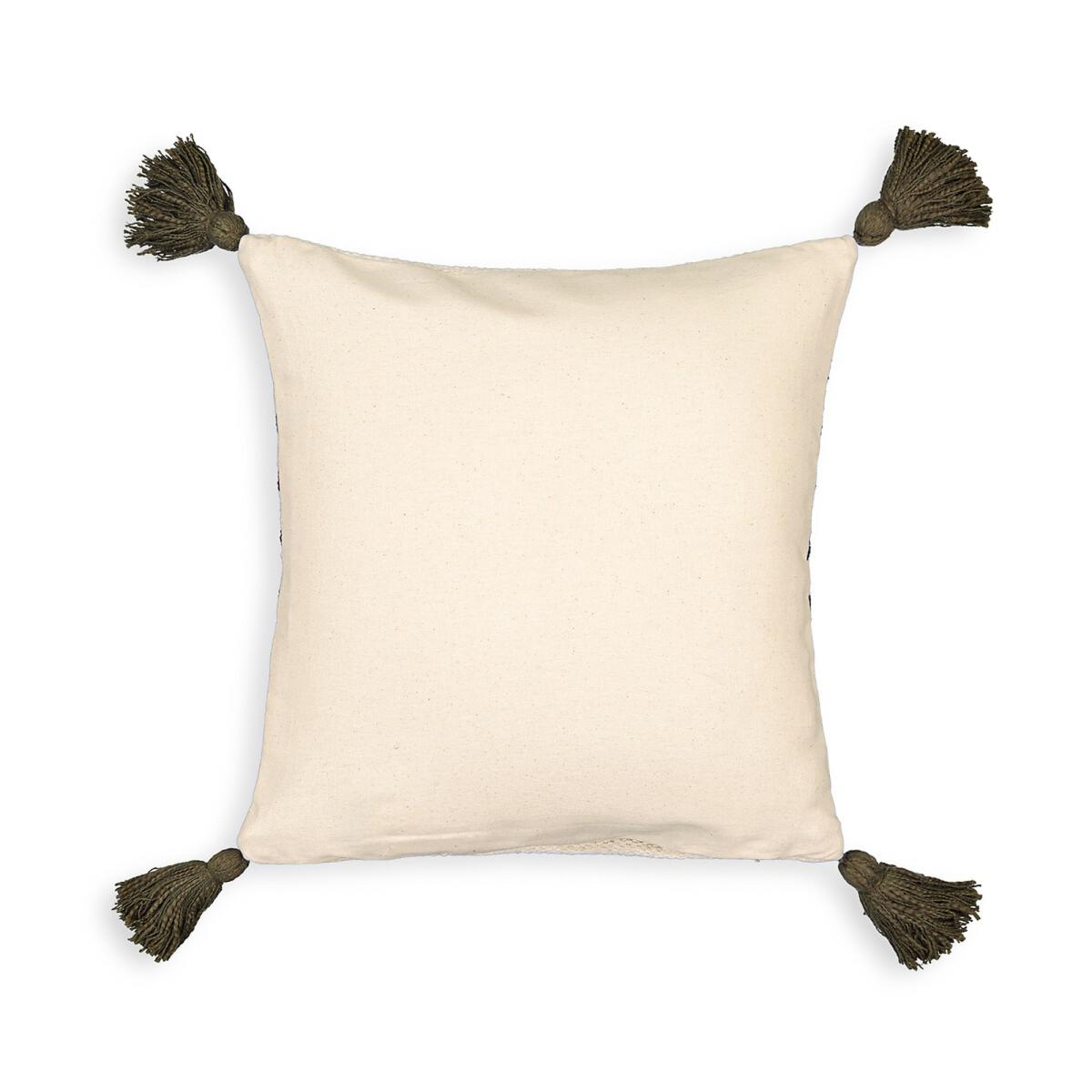 Gouarec Striped Tassel 100% Cotton Square Cushion Cover – image 2