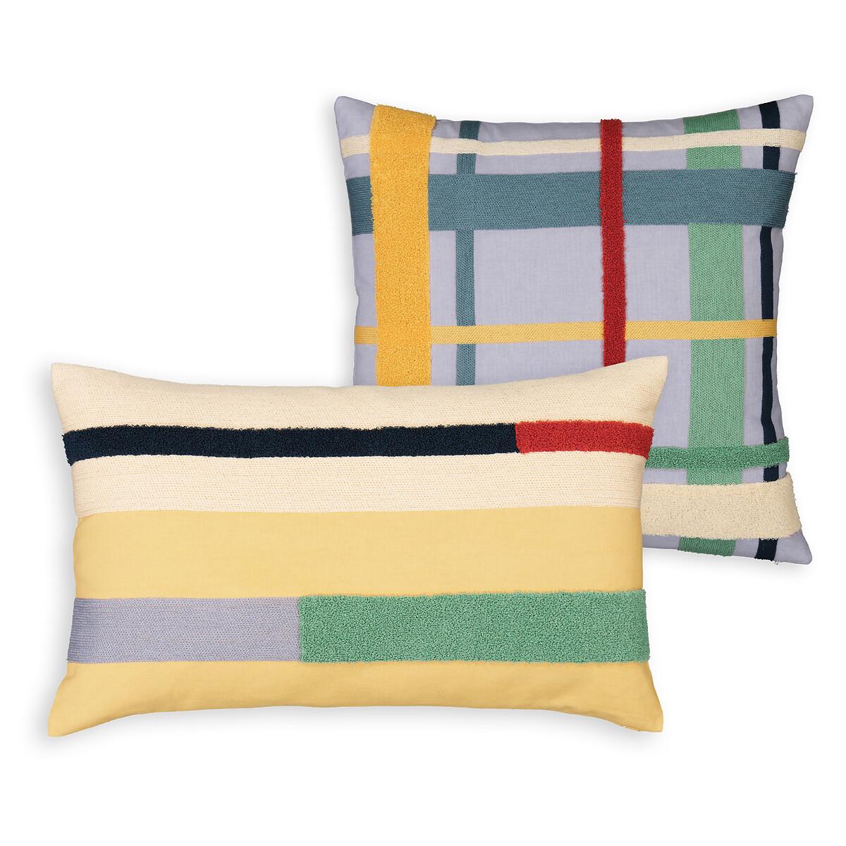 Milie Striped Textured Rectangular 100% Cotton Cushion Cover – image 3