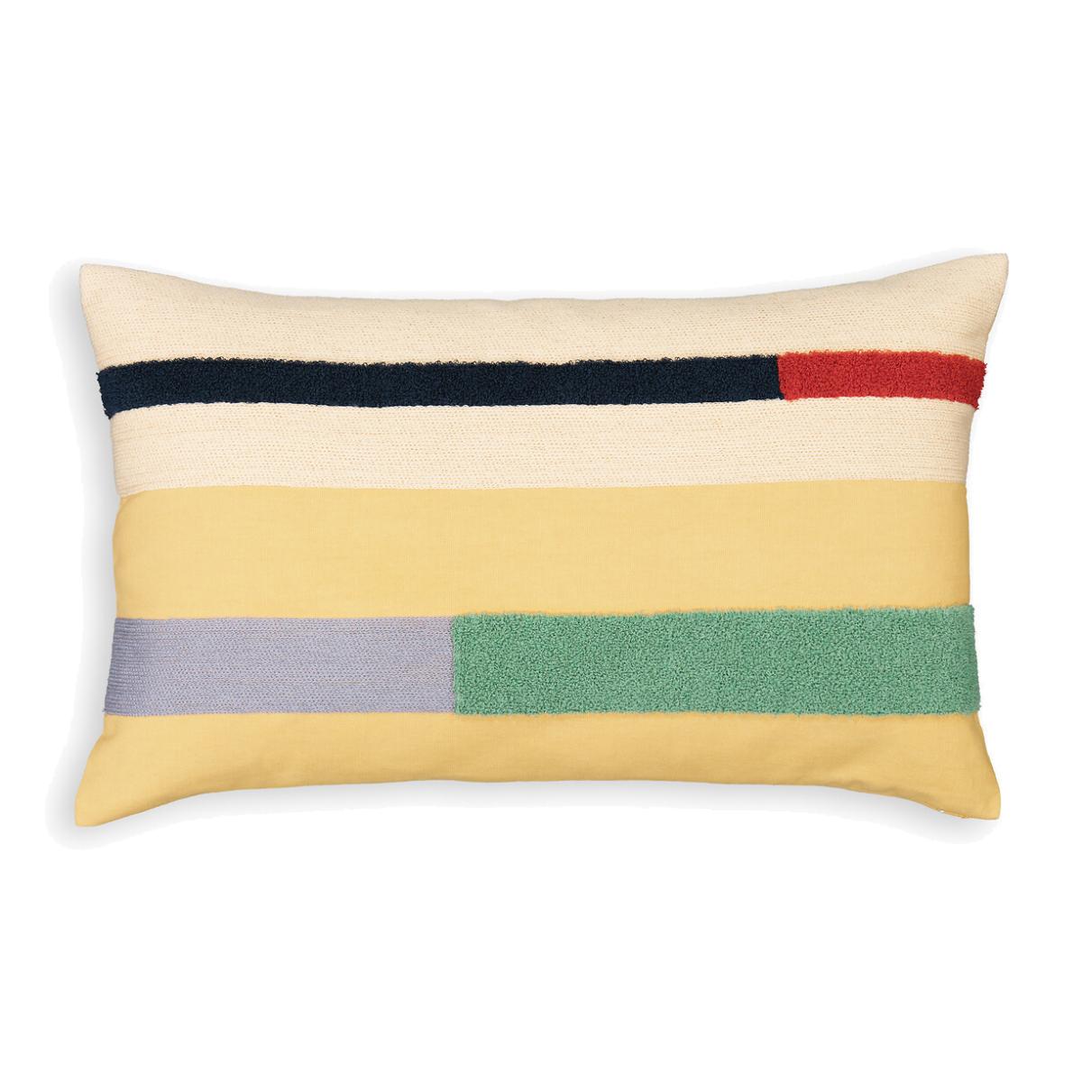 Milie Striped Textured Rectangular 100% Cotton Cushion Cover – image 1