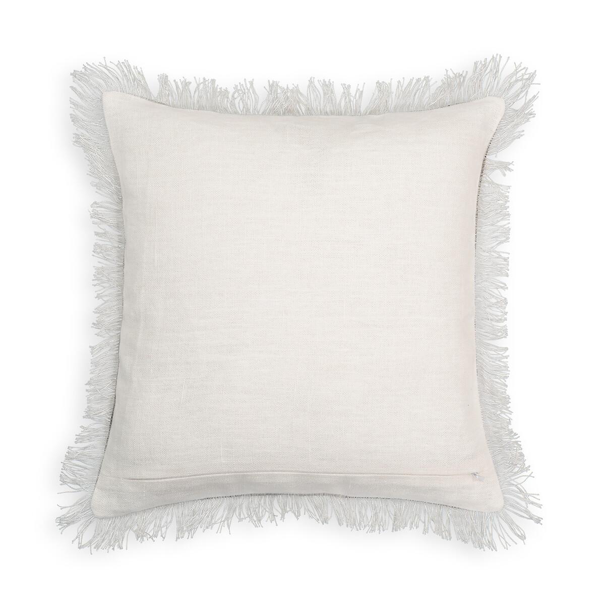 Kinabe 40 x 40cm Fringed 100% Linen Cushion Cover – image 2