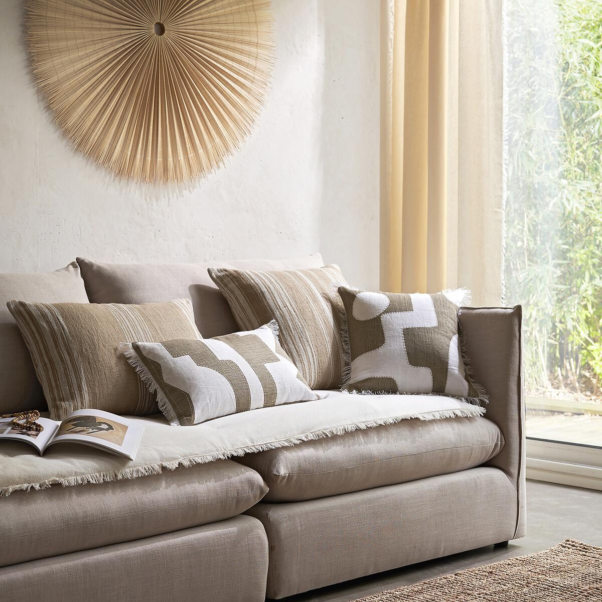Kinabe 40 x 40cm Fringed 100% Linen Cushion Cover – image 5