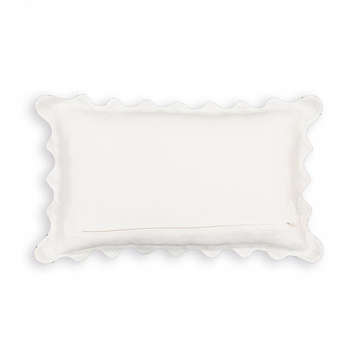 Nida Floral Striped Cotton and Linen Rectangular Cushion Cover – image 2