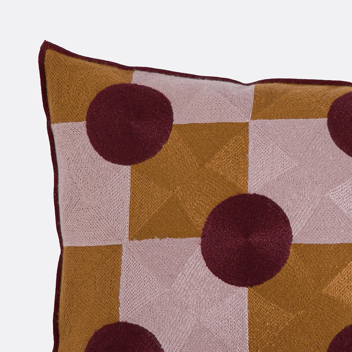 Touma Rectangular Cushion Cover 50x30cm in Linen and Embroidered Cotton – image 3