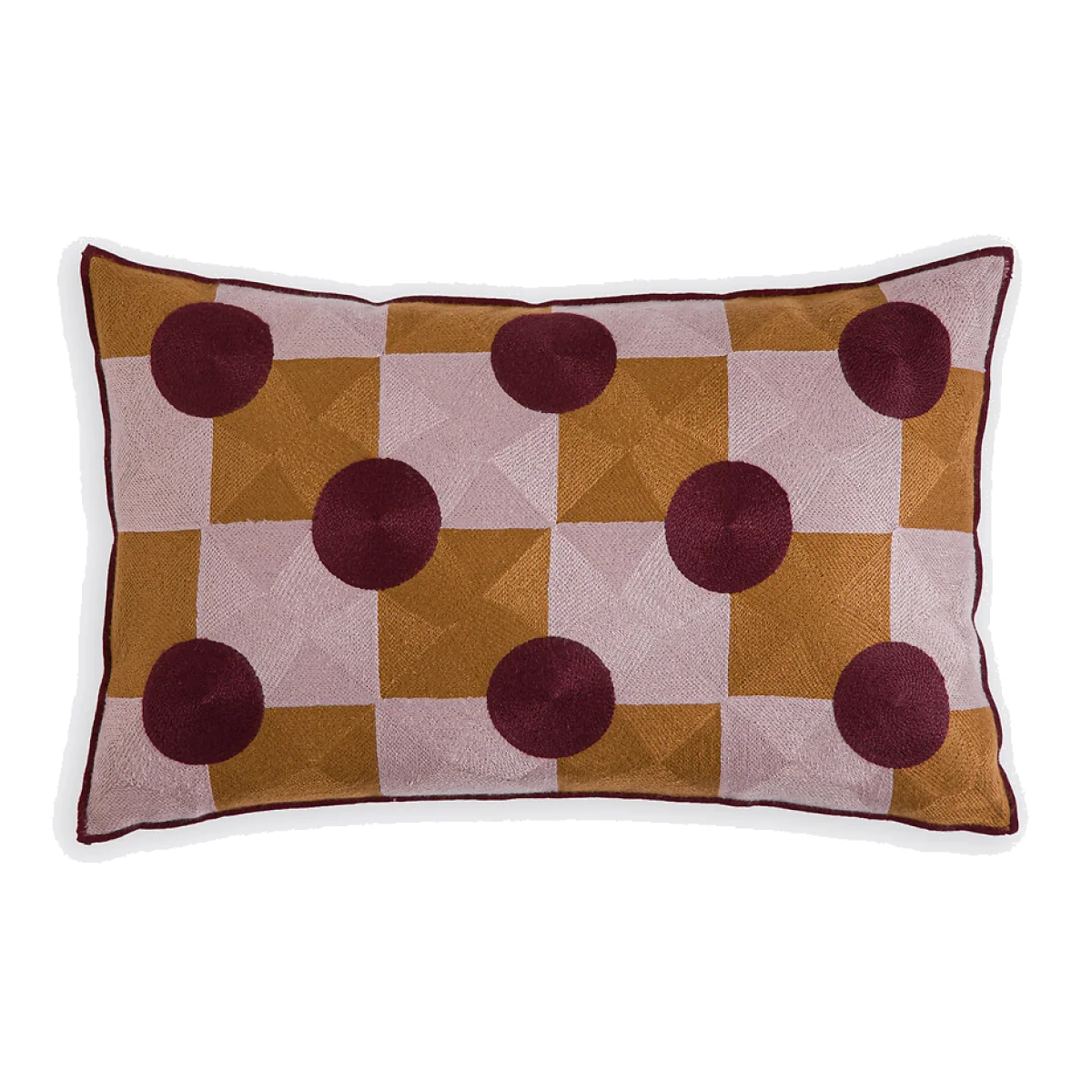 Touma Rectangular Cushion Cover 50x30cm in Linen and Embroidered Cotton – image 1