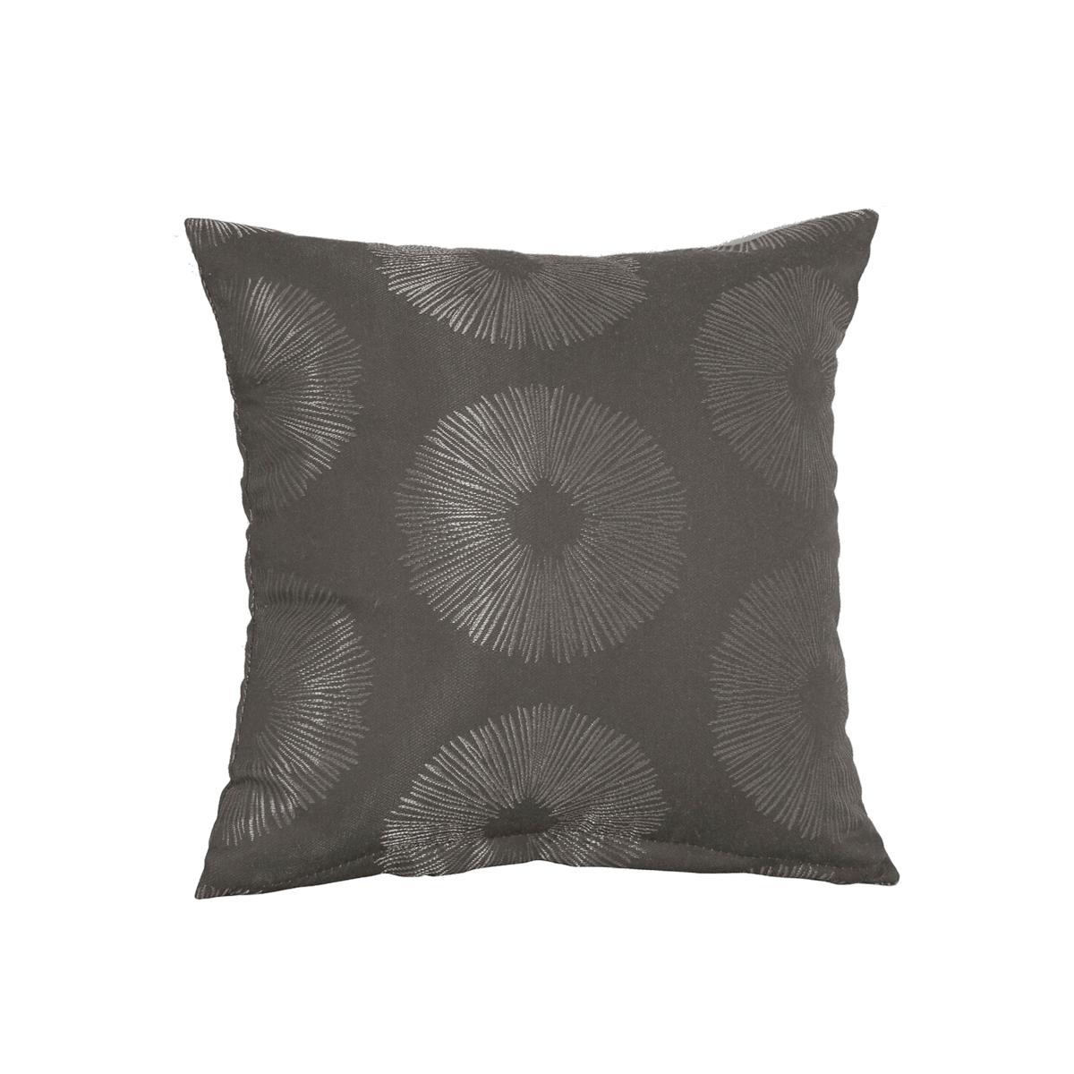 Metallic Circles Grey Filled Cushion 44x44cm