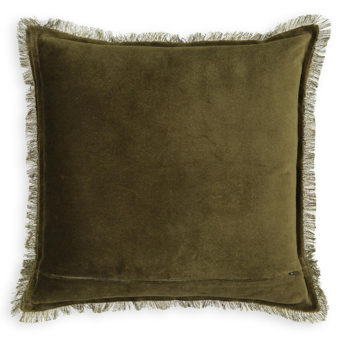 Cévennes Striped Fringed Linen Cotton Square Cushion Cover – image 2