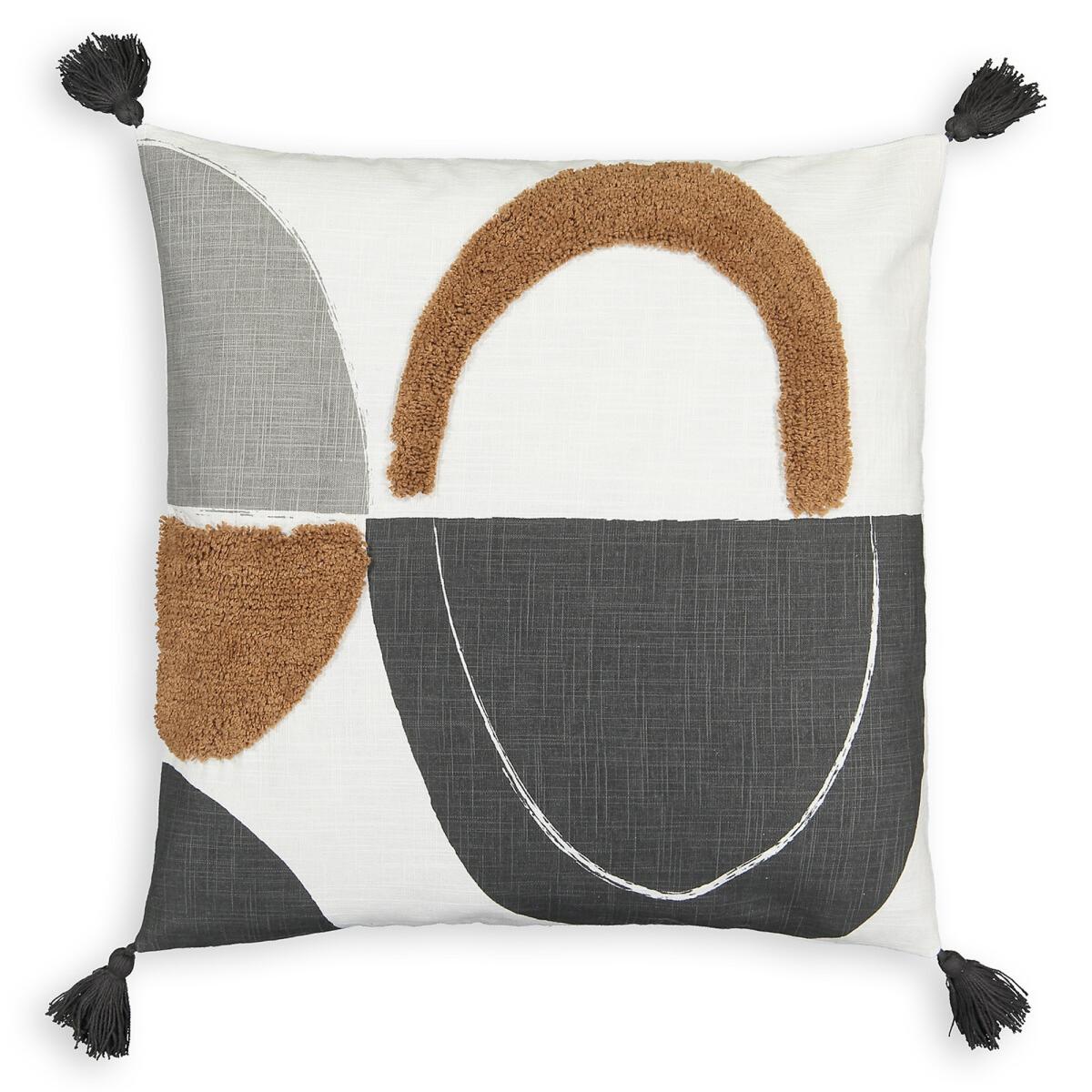 Comoe Graphic Tufted Tassel Cotton Cushion Cover – image 3