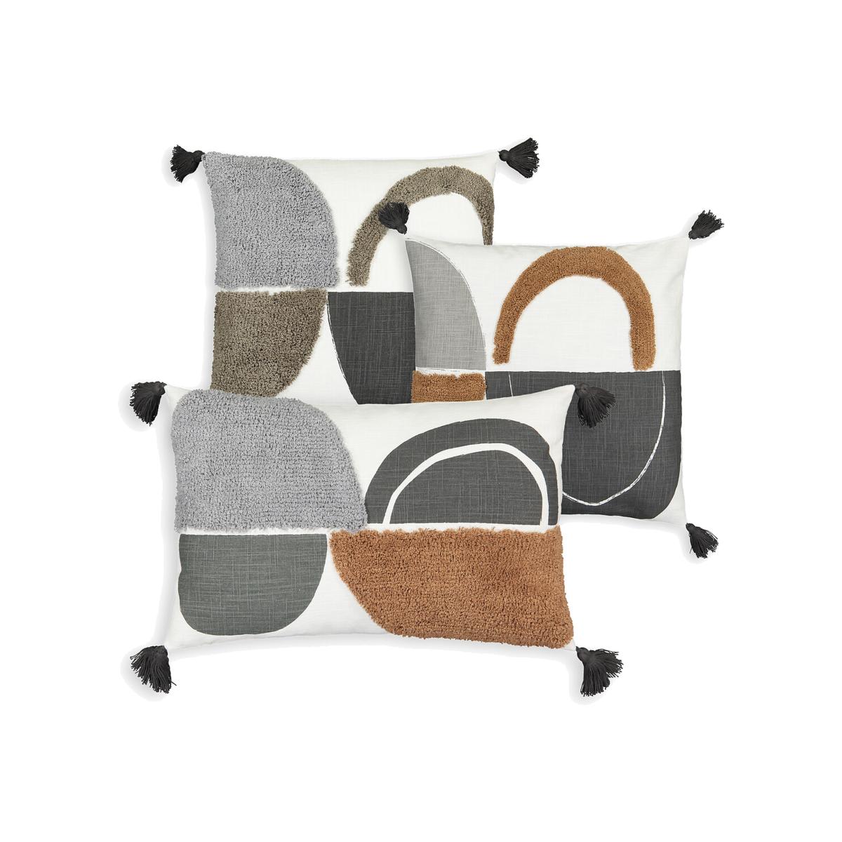 Comoe Graphic Tufted Tassel Cotton Cushion Cover – image 1