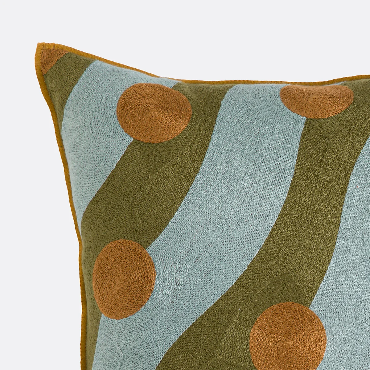 Touma Embroidered Linen/Cotton Square Cushion Cover 45x45cm – image 3