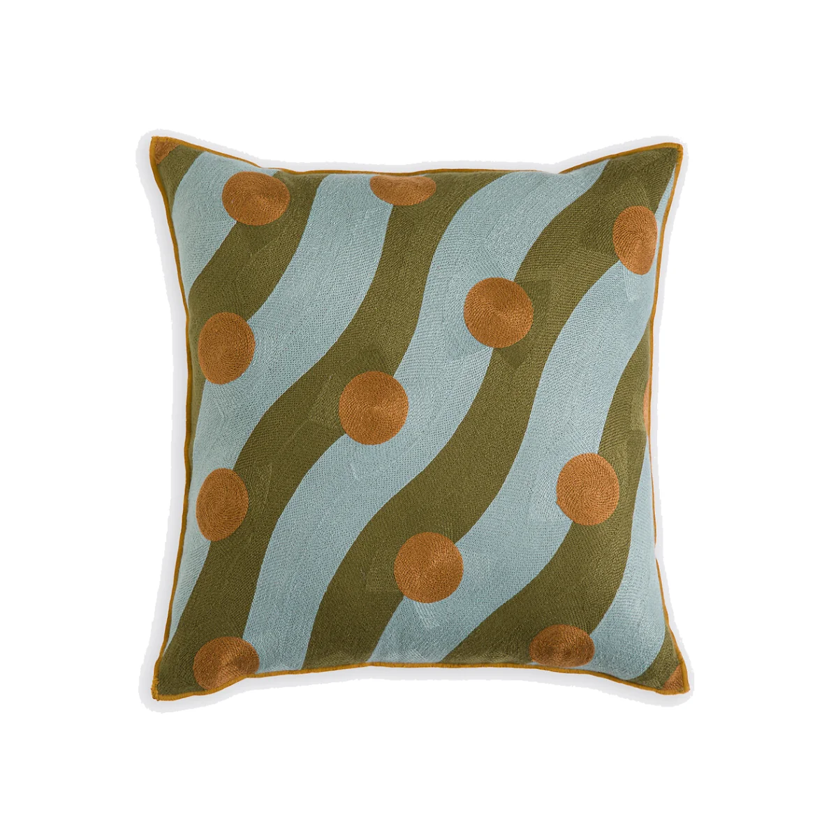 Touma Embroidered Linen/Cotton Square Cushion Cover 45x45cm – image 1