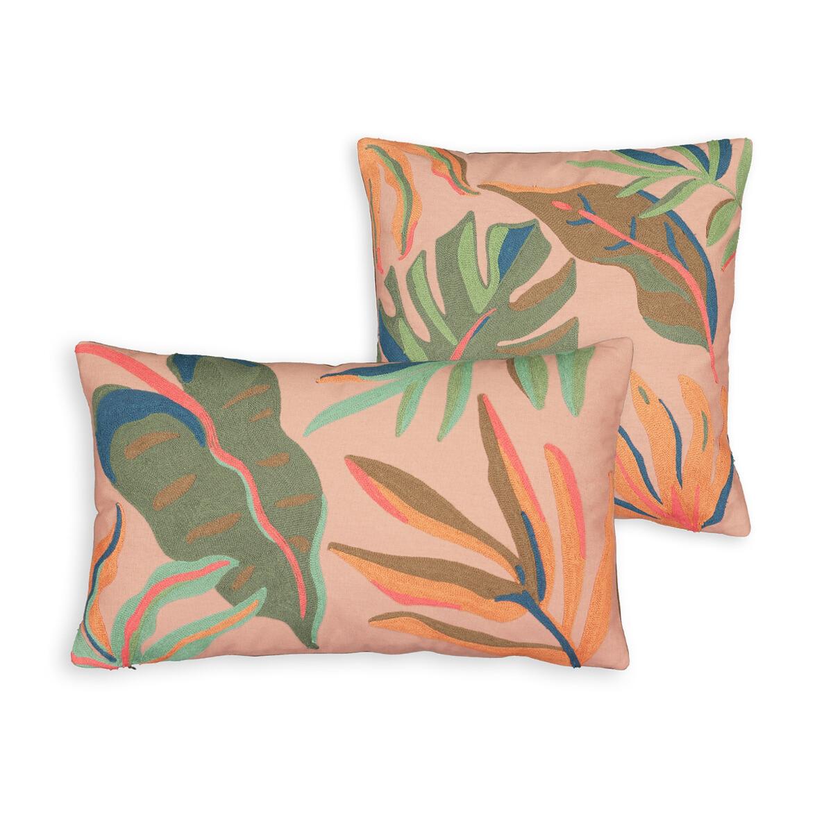 Joao Jungle Embroidered 100% Cotton Square Cushion Cover – image 3