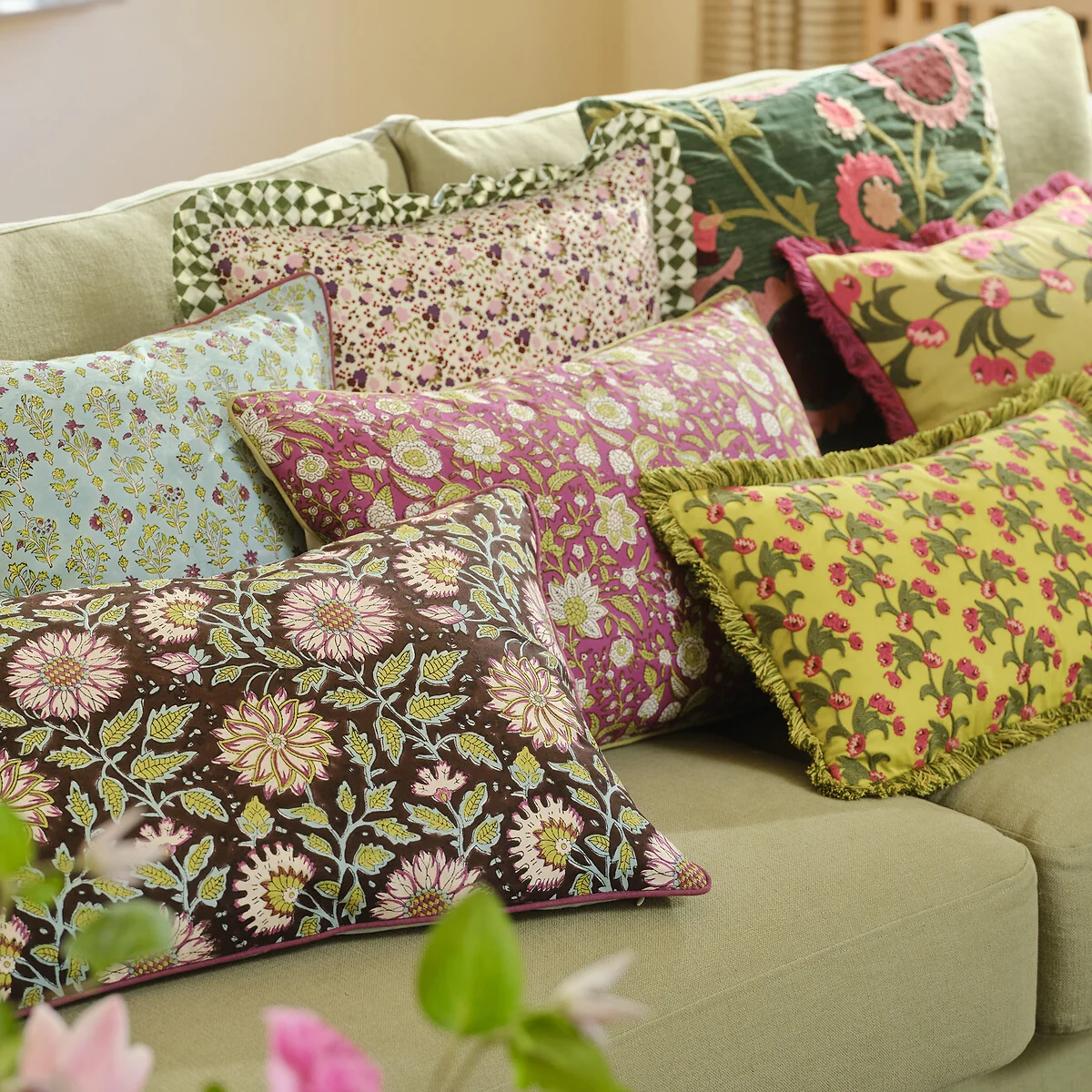 Izild Embroidered Crushed Velour Cushion Cover 50 X 50cm – image 2
