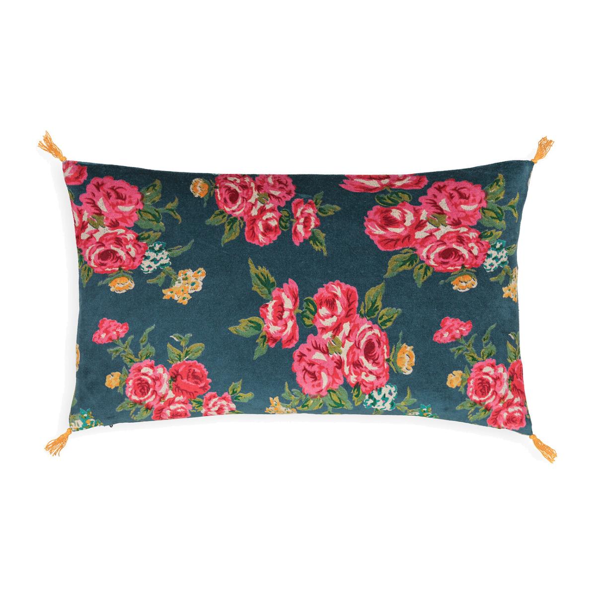 Manoja Floral 100% Cotton Velvet Cushion Cover – image 1