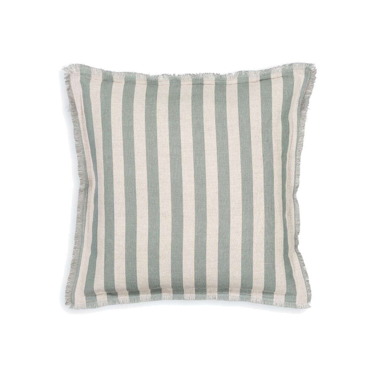 Octavine 40 x 40cm Striped Fringed Linen/Cotton Cushion Cover – image 1