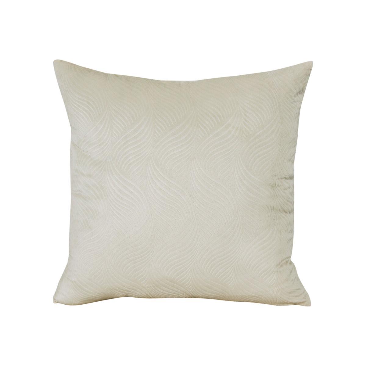Clever Velvet Wave Embossed Cream Filled Cushion 44x44cm – image 1