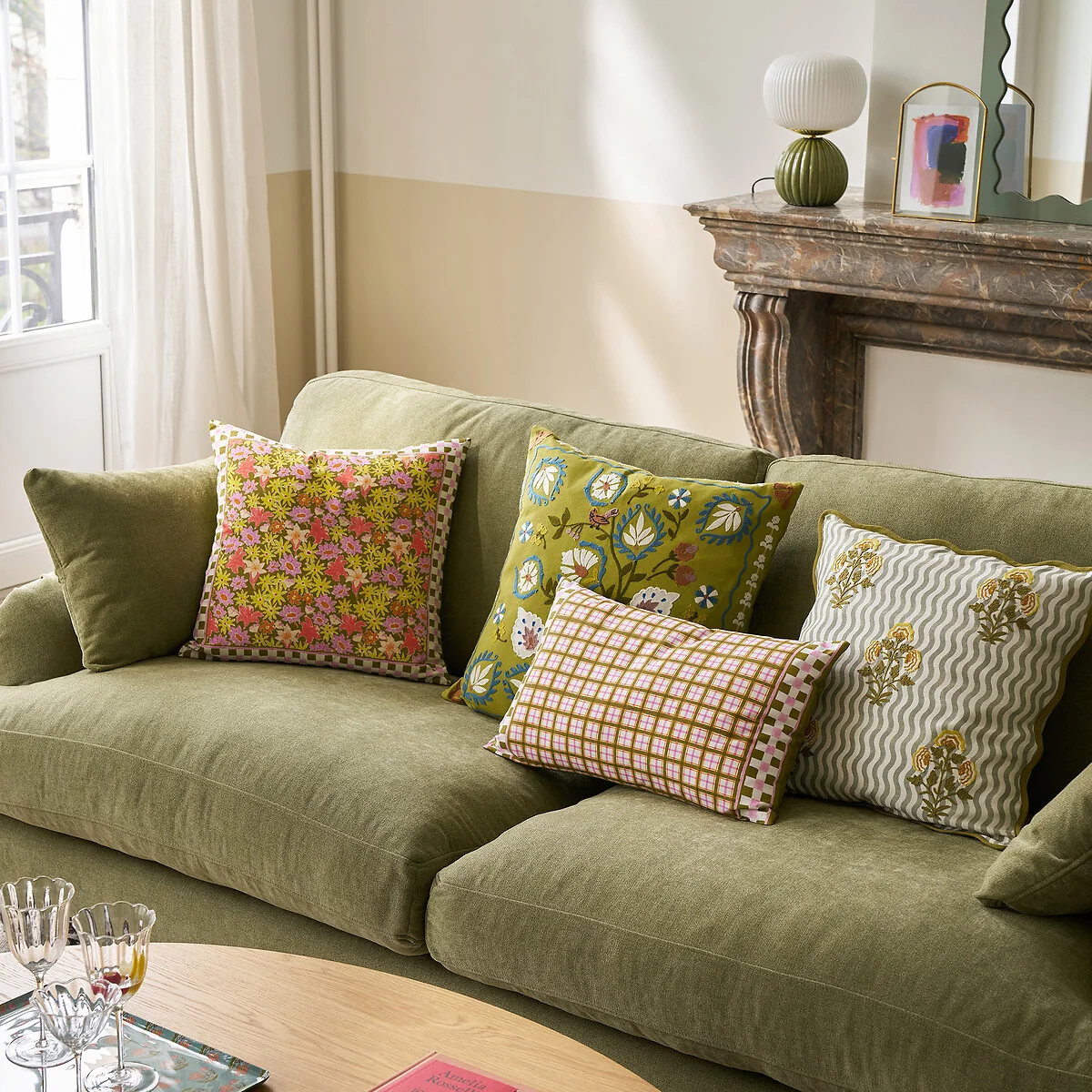 Delila Floral Print Cotton Square Cushion Cover, 45 X 45cm – image 2