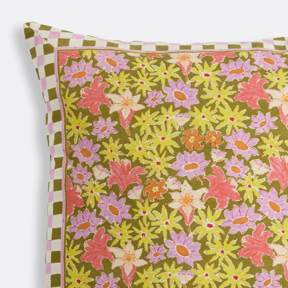 Delila Floral Print Cotton Square Cushion Cover, 45 X 45cm – image 3