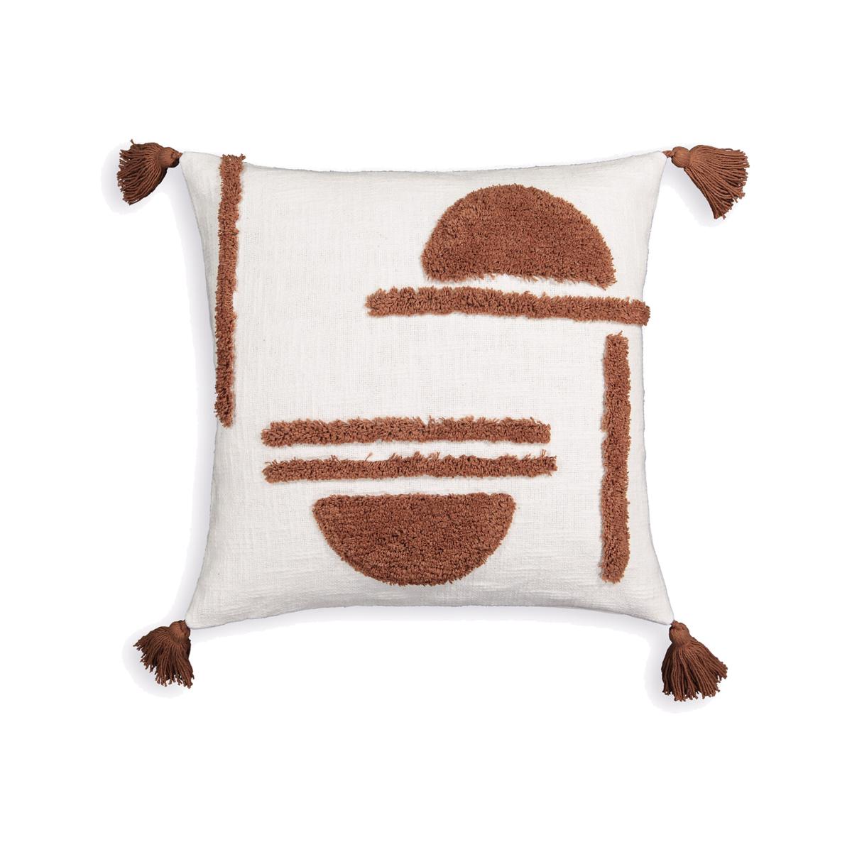Goboa Graphic Tassel Tufted Cotton 40 x 40cm Cushion Cover – image 1