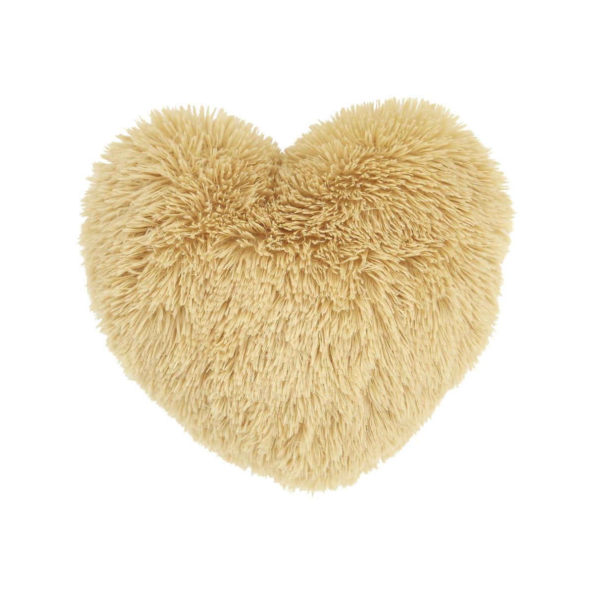 Cuddly Heart Ochre Filled Cushion 48x30cm – image 1
