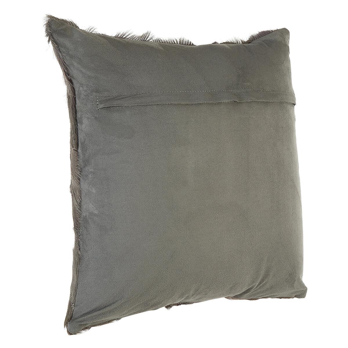Patchwork Light Grey Leather Cushion Cover 50x50cm – image 4