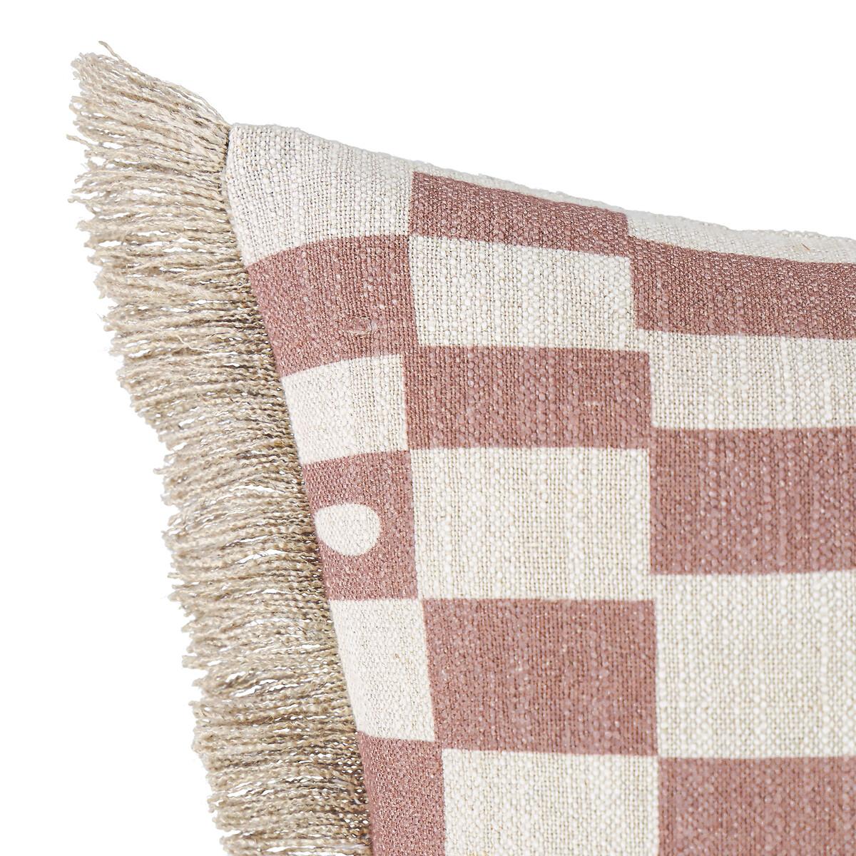 Garoya Checkerboard Linen & Cotton Cushion Cover – image 3