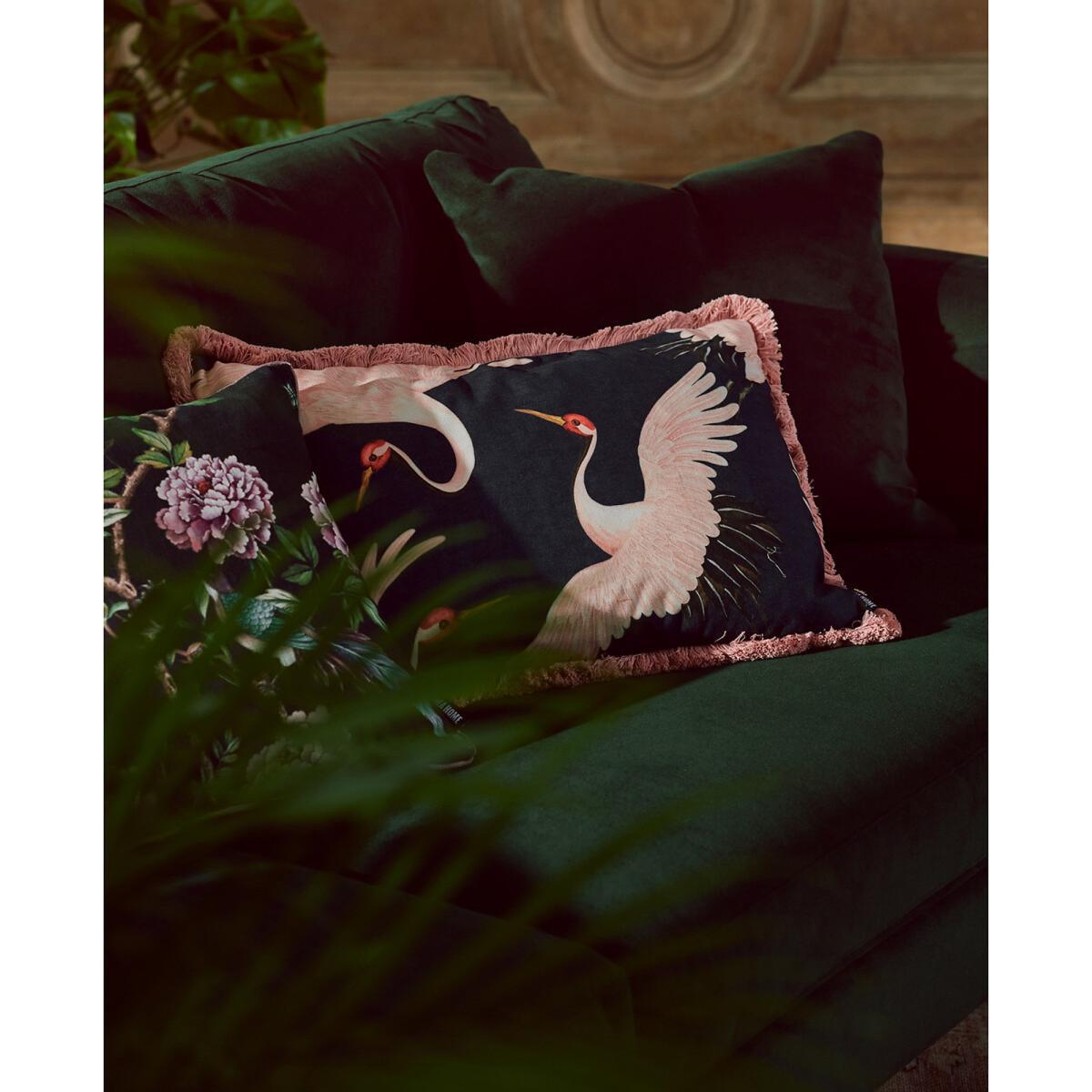 Oriental Birds Filled Cushion 40x60cm – image 3